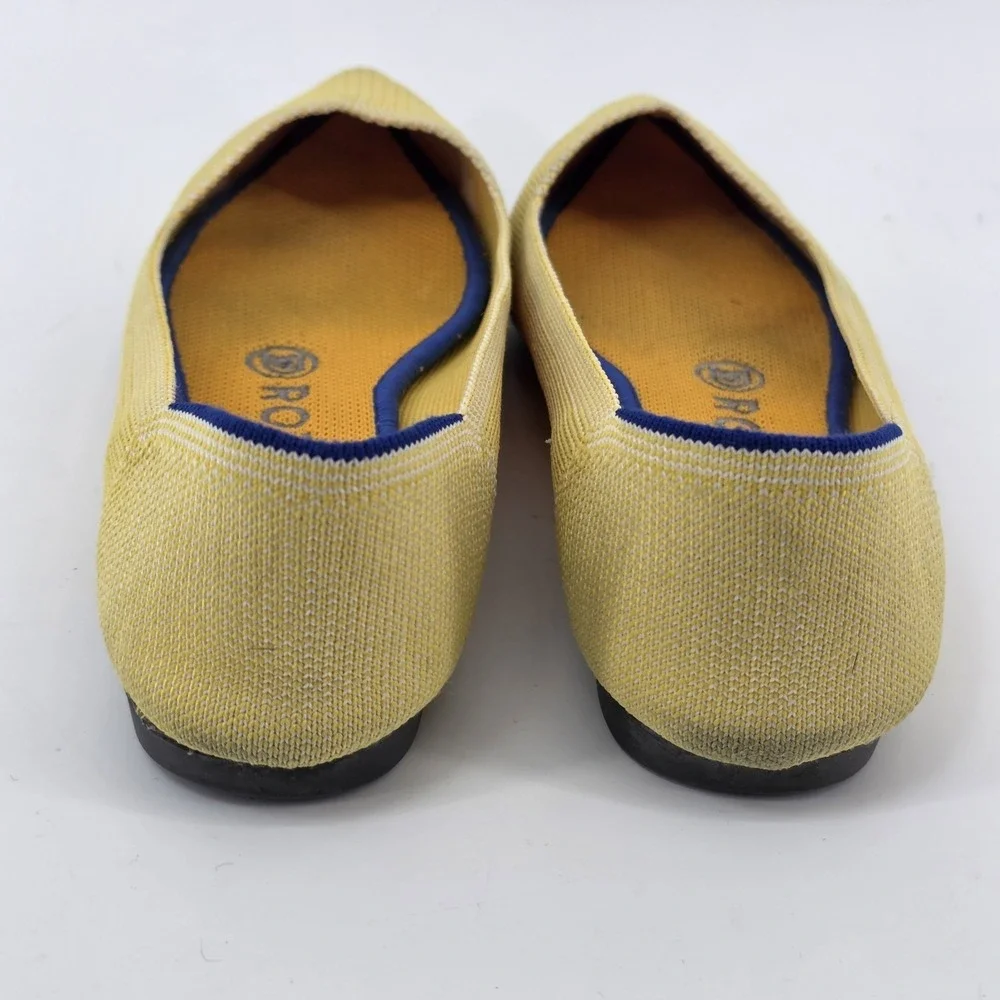 Rothys The Point Yellow Marigold Pointed Toe Flats Slip on Shoes Size W6.5